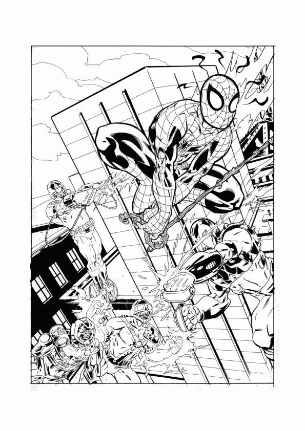 着色页: 蜘蛛侠 (超级英雄) #78760 - 免费可打印着色页