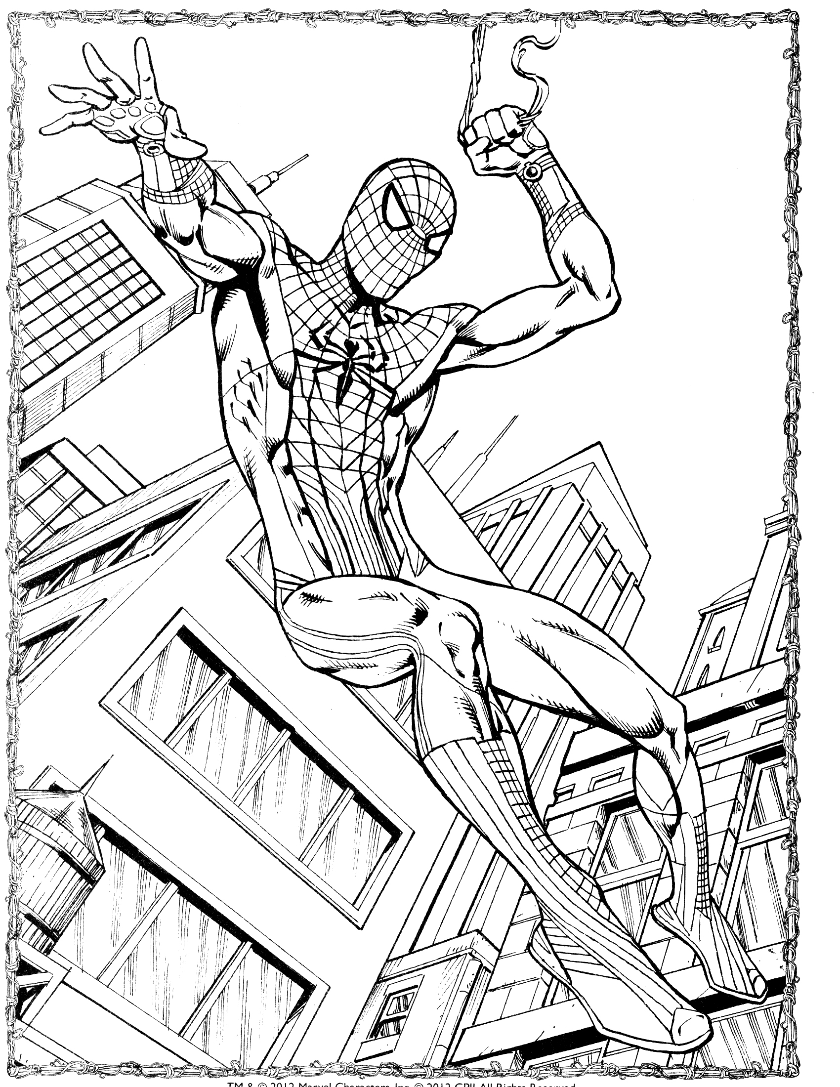 着色页: 蜘蛛侠 (超级英雄) #78808 - 免费可打印着色页