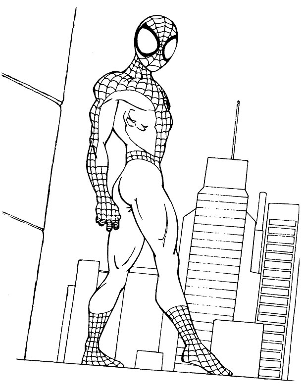 着色页: 蜘蛛侠 (超级英雄) #78821 - 免费可打印着色页