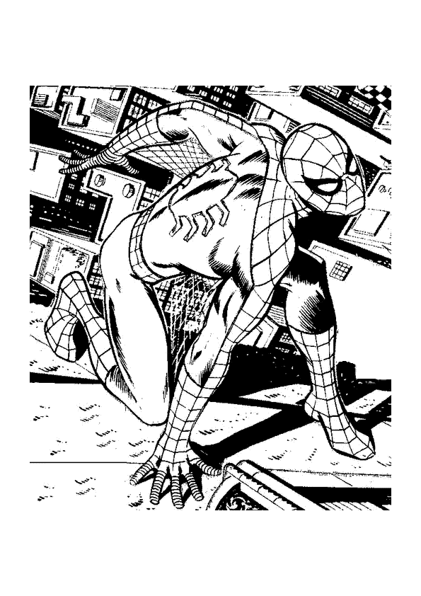 着色页: 蜘蛛侠 (超级英雄) #78840 - 免费可打印着色页
