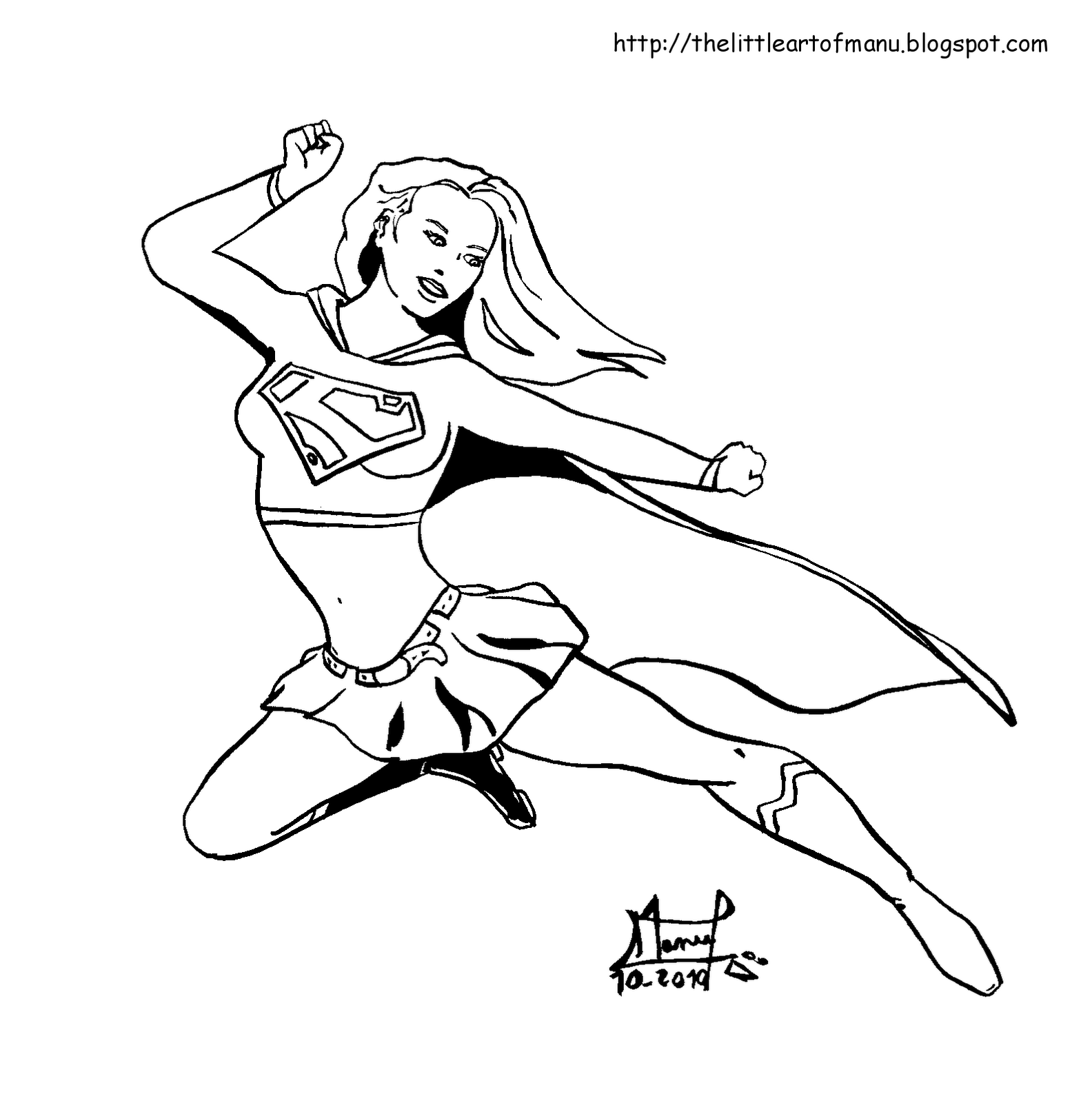 着色页: 超女 (超级英雄) #83944 - 免费可打印着色页