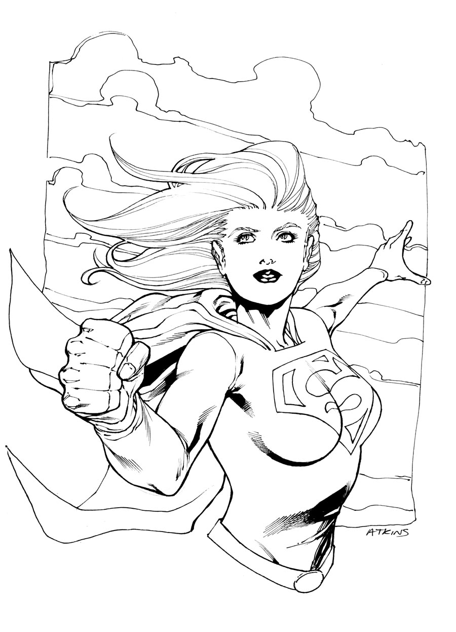着色页: 超女 (超级英雄) #83946 - 免费可打印着色页