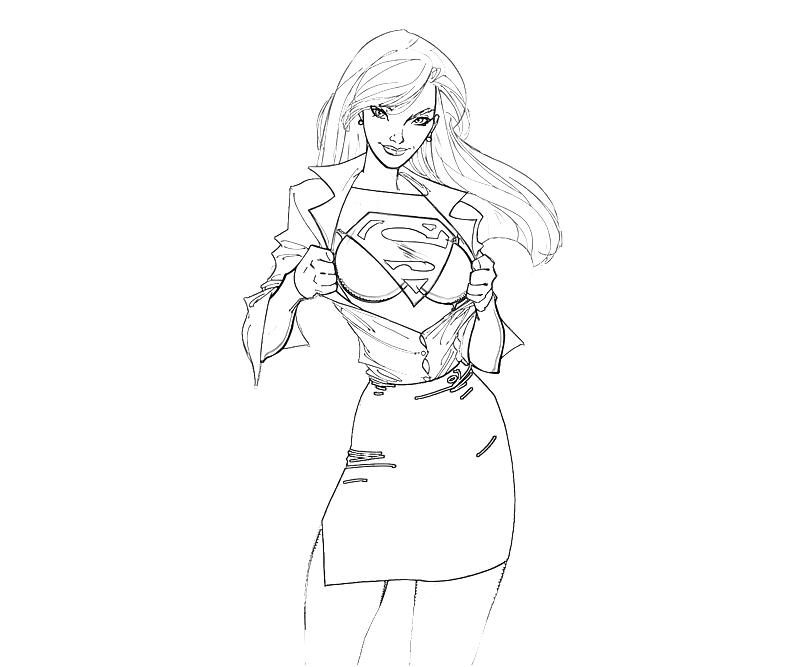 着色页: 超女 (超级英雄) #83954 - 免费可打印着色页