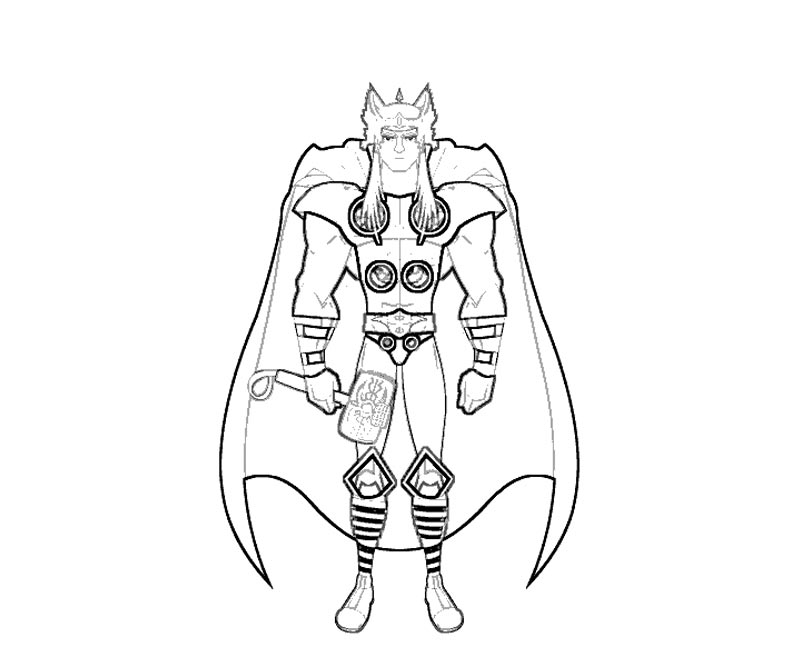 着色页: 雷神 (超级英雄) #75851 - 免费可打印着色页