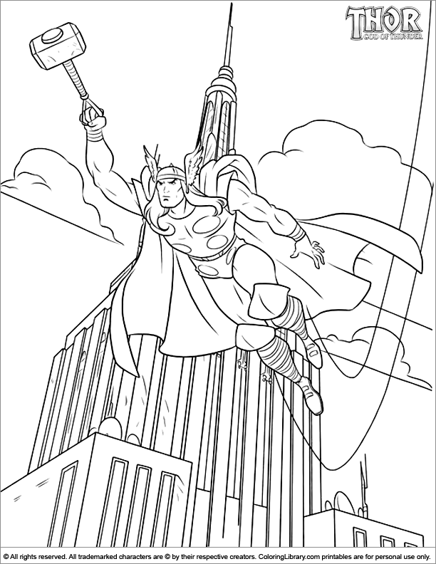 着色页: 雷神 (超级英雄) #75900 - 免费可打印着色页