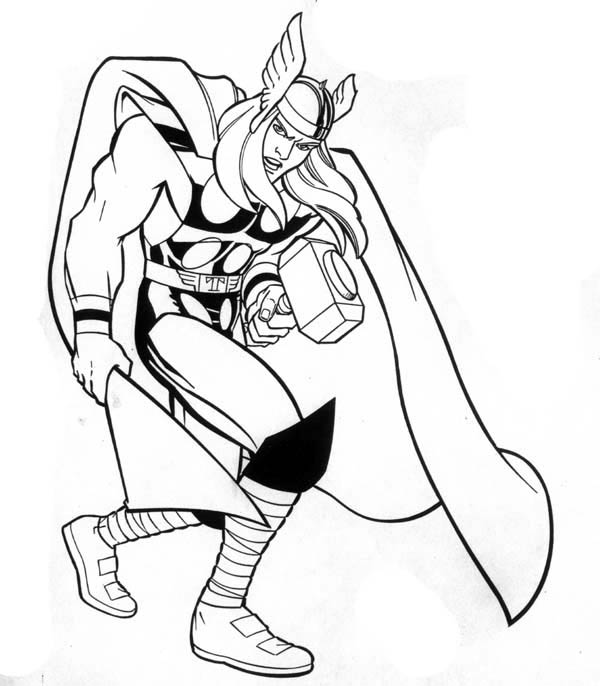 着色页: 雷神 (超级英雄) #75905 - 免费可打印着色页