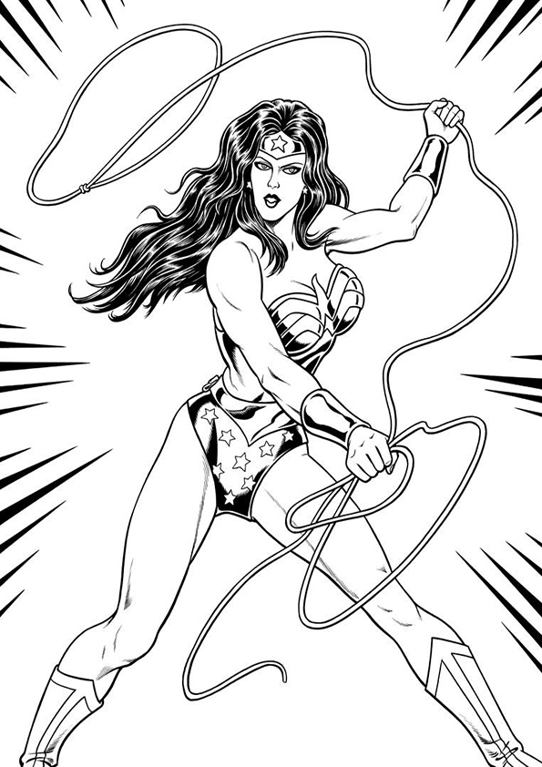 着色页: 神奇女侠 (超级英雄) #74552 - 免费可打印着色页