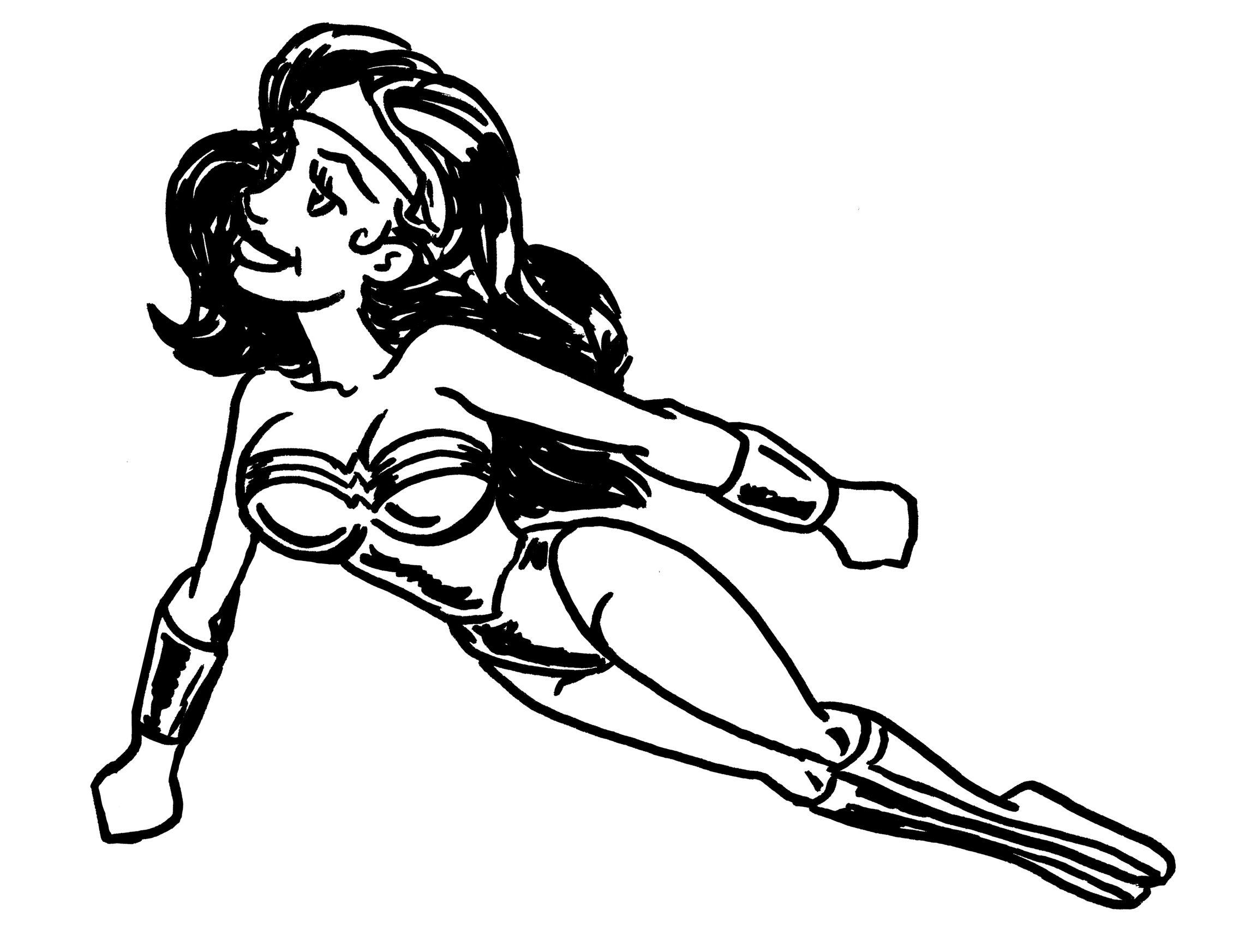 着色页: 神奇女侠 (超级英雄) #74601 - 免费可打印着色页