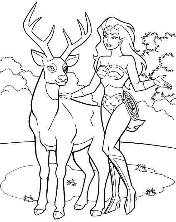 着色页: 神奇女侠 (超级英雄) #74602 - 免费可打印着色页