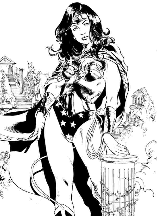 着色页: 神奇女侠 (超级英雄) #74646 - 免费可打印着色页