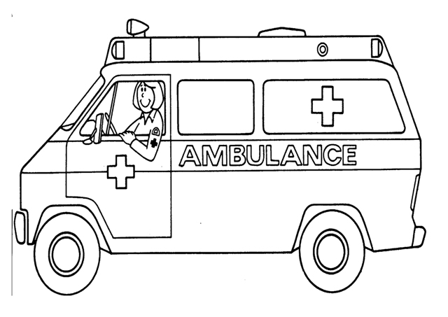 着色页: 救护车 (运输) #136750 - 免费可打印着色页
