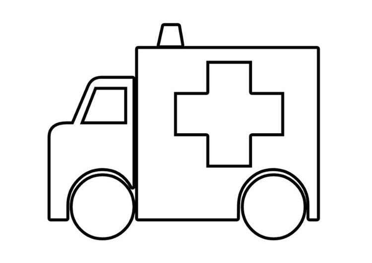 着色页: 救护车 (运输) #136756 - 免费可打印着色页