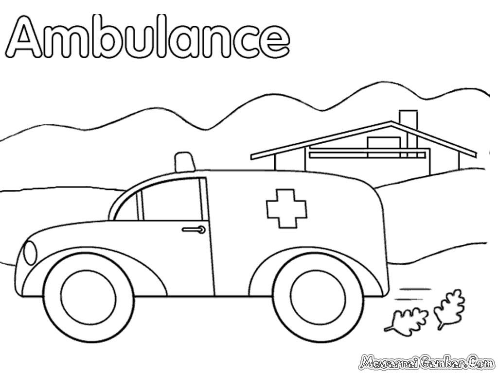 着色页: 救护车 (运输) #136765 - 免费可打印着色页