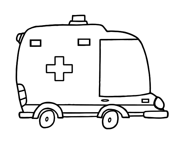 着色页: 救护车 (运输) #136770 - 免费可打印着色页