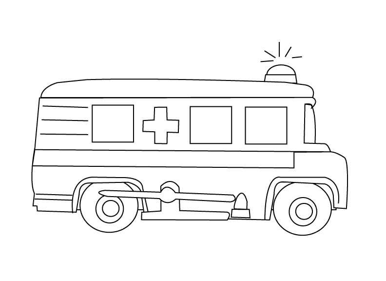 着色页: 救护车 (运输) #136771 - 免费可打印着色页
