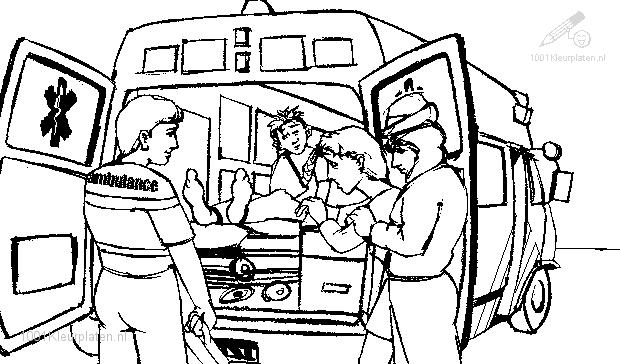 着色页: 救护车 (运输) #136778 - 免费可打印着色页