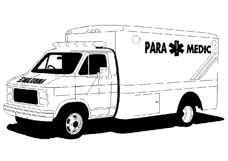 着色页: 救护车 (运输) #136781 - 免费可打印着色页