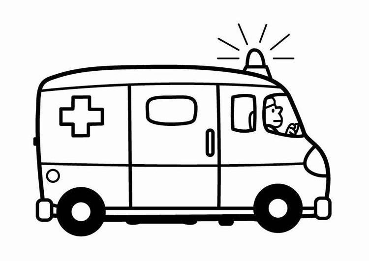 着色页: 救护车 (运输) #136800 - 免费可打印着色页