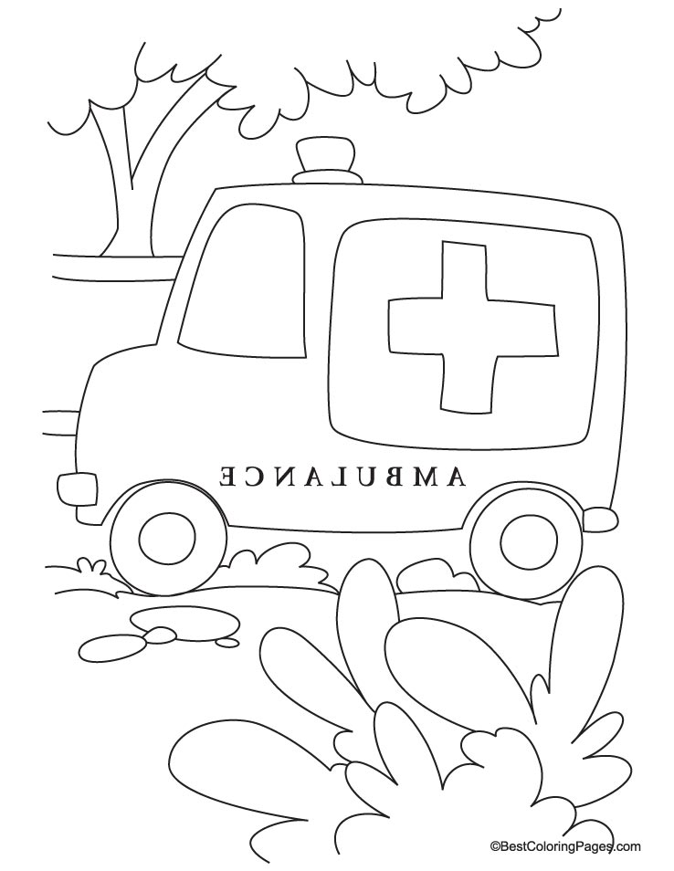 着色页: 救护车 (运输) #136806 - 免费可打印着色页