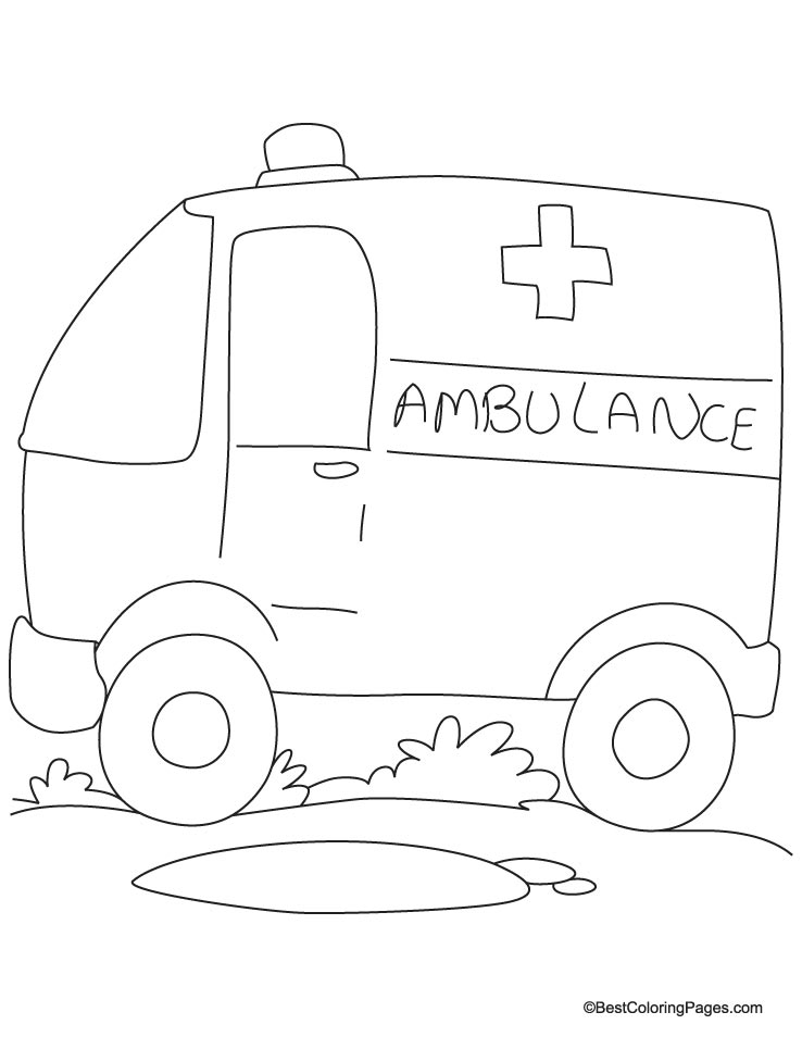 着色页: 救护车 (运输) #136831 - 免费可打印着色页