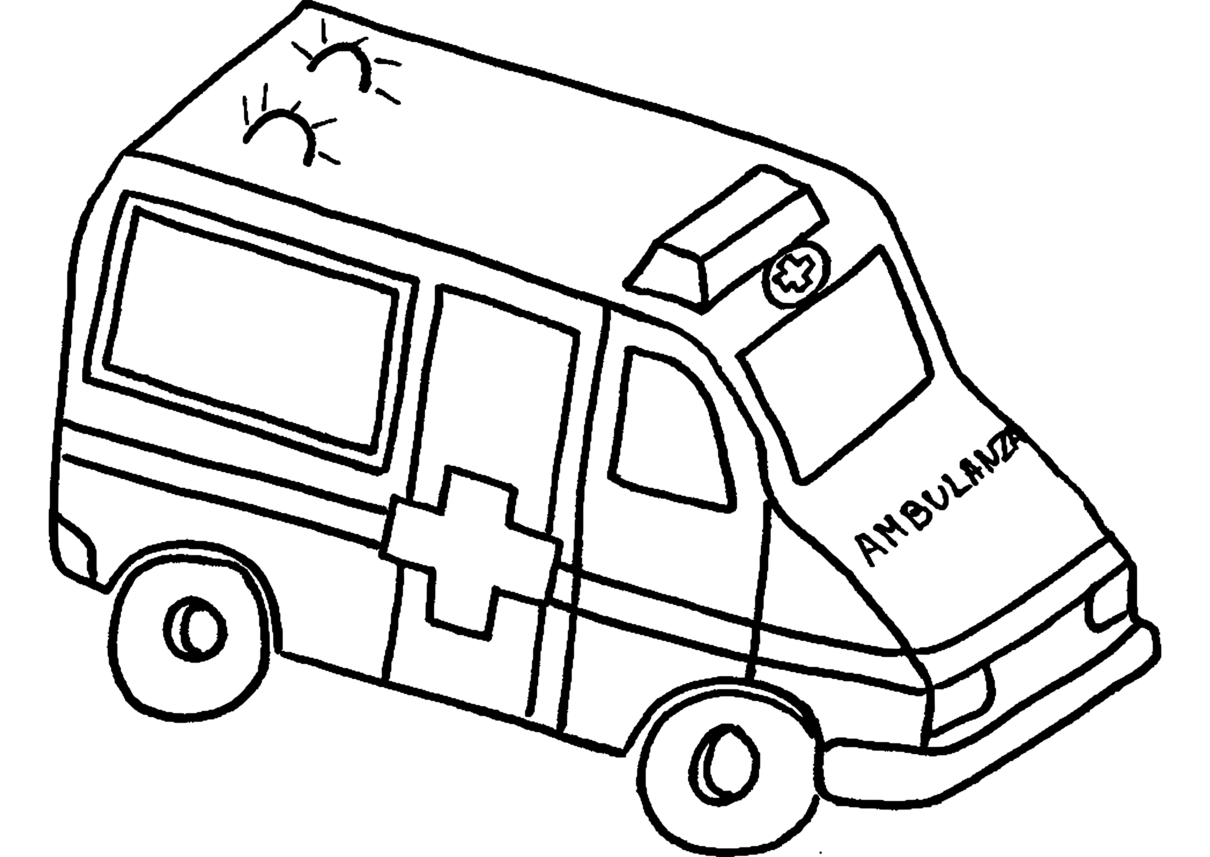 着色页: 救护车 (运输) #136851 - 免费可打印着色页