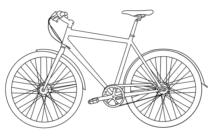 着色页: 自行车/自行车 (运输) #136939 - 免费可打印着色页