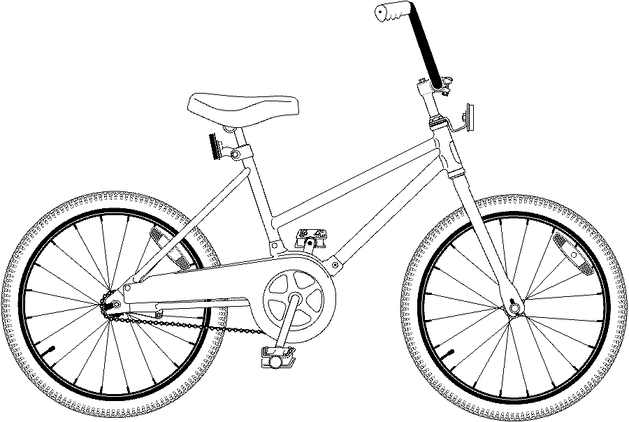 着色页: 自行车/自行车 (运输) #136971 - 免费可打印着色页
