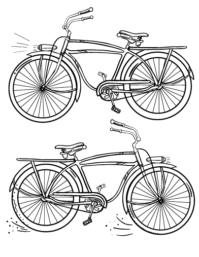 着色页: 自行车/自行车 (运输) #136991 - 免费可打印着色页