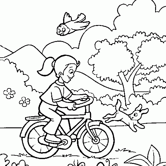 着色页: 自行车/自行车 (运输) #137010 - 免费可打印着色页