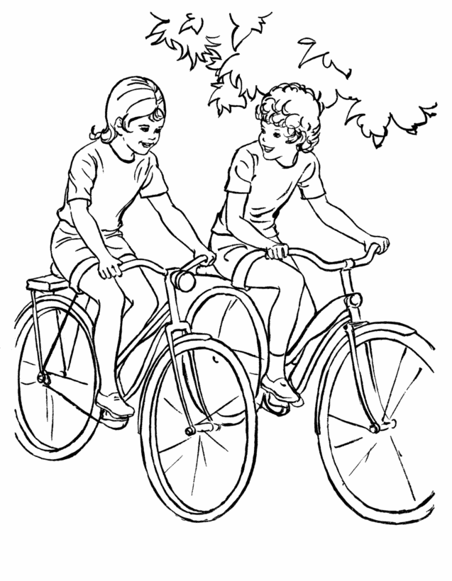 着色页: 自行车/自行车 (运输) #137049 - 免费可打印着色页
