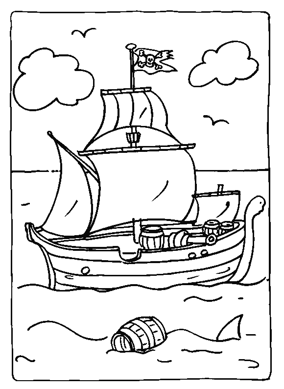 着色页: 船/船 (运输) #137461 - 免费可打印着色页
