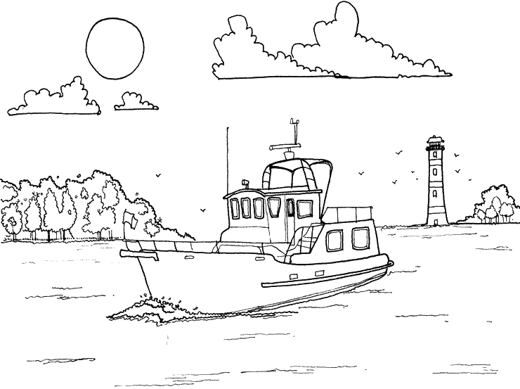 着色页: 船/船 (运输) #137482 - 免费可打印着色页