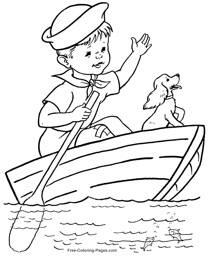 着色页: 船/船 (运输) #137517 - 免费可打印着色页