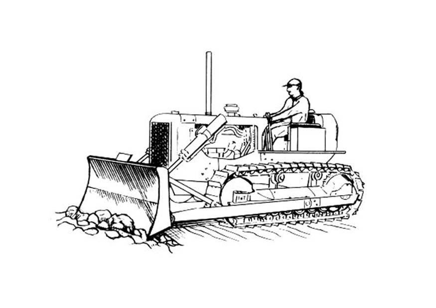 着色页: 推土机/机械挖掘机 (运输) #141686 - 免费可打印着色页