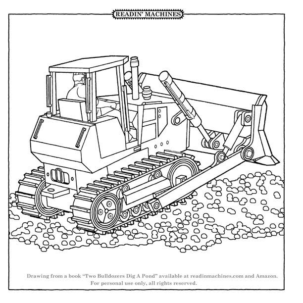 着色页: 推土机/机械挖掘机 (运输) #141704 - 免费可打印着色页