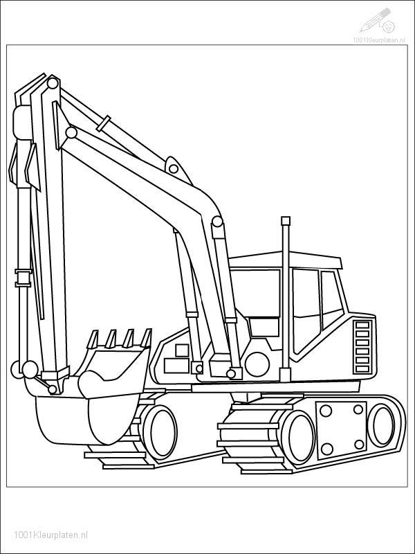 着色页: 推土机/机械挖掘机 (运输) #141782 - 免费可打印着色页