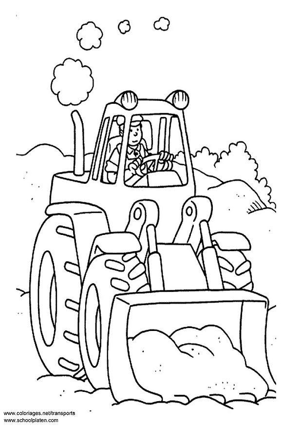 着色页: 推土机/机械挖掘机 (运输) #141796 - 免费可打印着色页