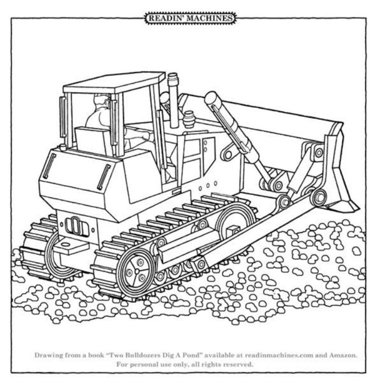 着色页: 推土机/机械挖掘机 (运输) #141811 - 免费可打印着色页