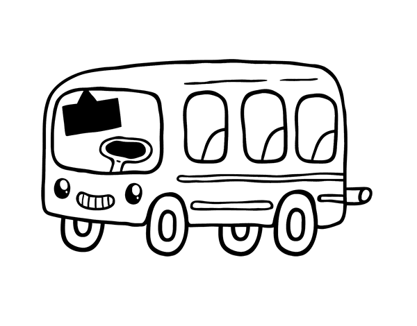 着色页: 巴士/长途汽车 (运输) #135315 - 免费可打印着色页