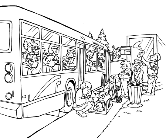 着色页: 巴士/长途汽车 (运输) #135356 - 免费可打印着色页