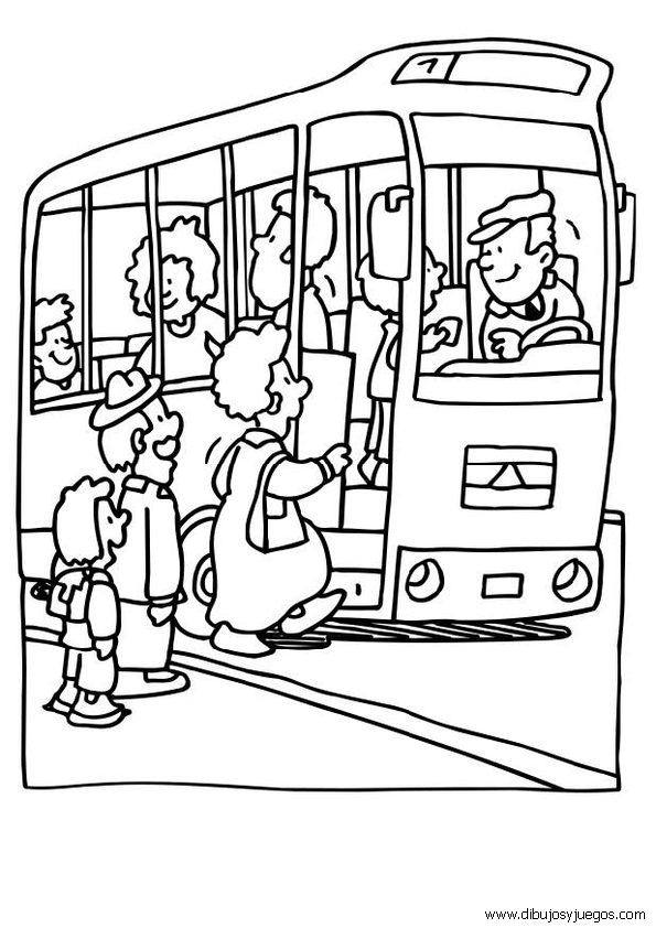 着色页: 巴士/长途汽车 (运输) #135361 - 免费可打印着色页