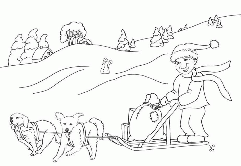 着色页: 狗拉雪橇 (运输) #142729 - 免费可打印着色页