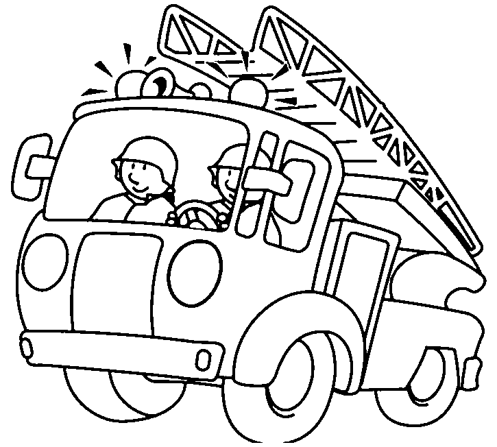 着色页: 消防车 (运输) #135786 - 免费可打印着色页