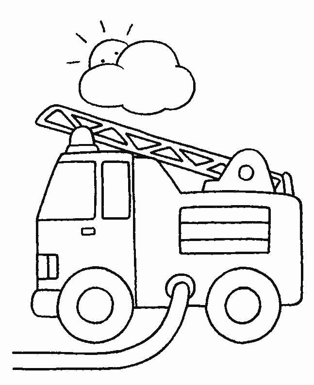 着色页: 消防车 (运输) #135790 - 免费可打印着色页