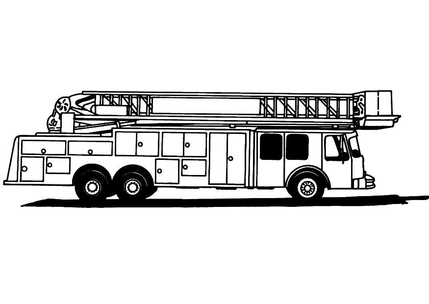 着色页: 消防车 (运输) #135802 - 免费可打印着色页
