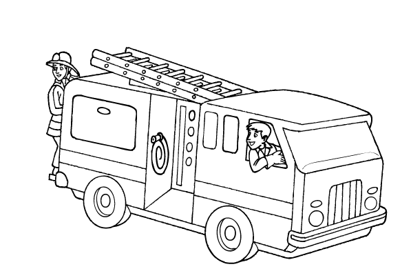 着色页: 消防车 (运输) #135812 - 免费可打印着色页
