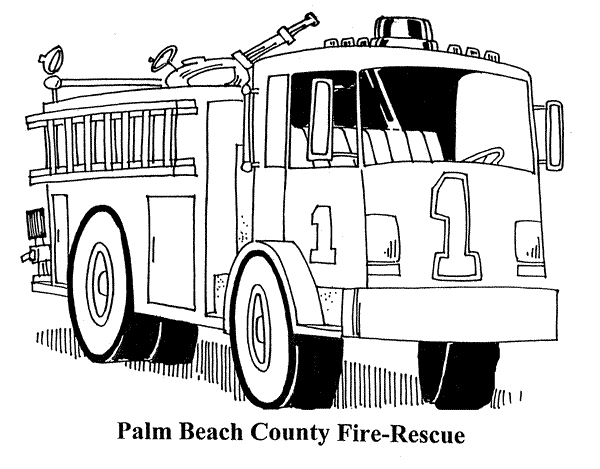 着色页: 消防车 (运输) #135818 - 免费可打印着色页