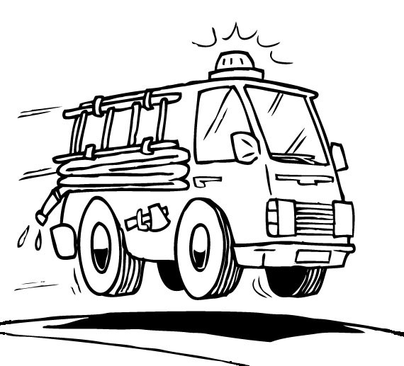 着色页: 消防车 (运输) #135823 - 免费可打印着色页