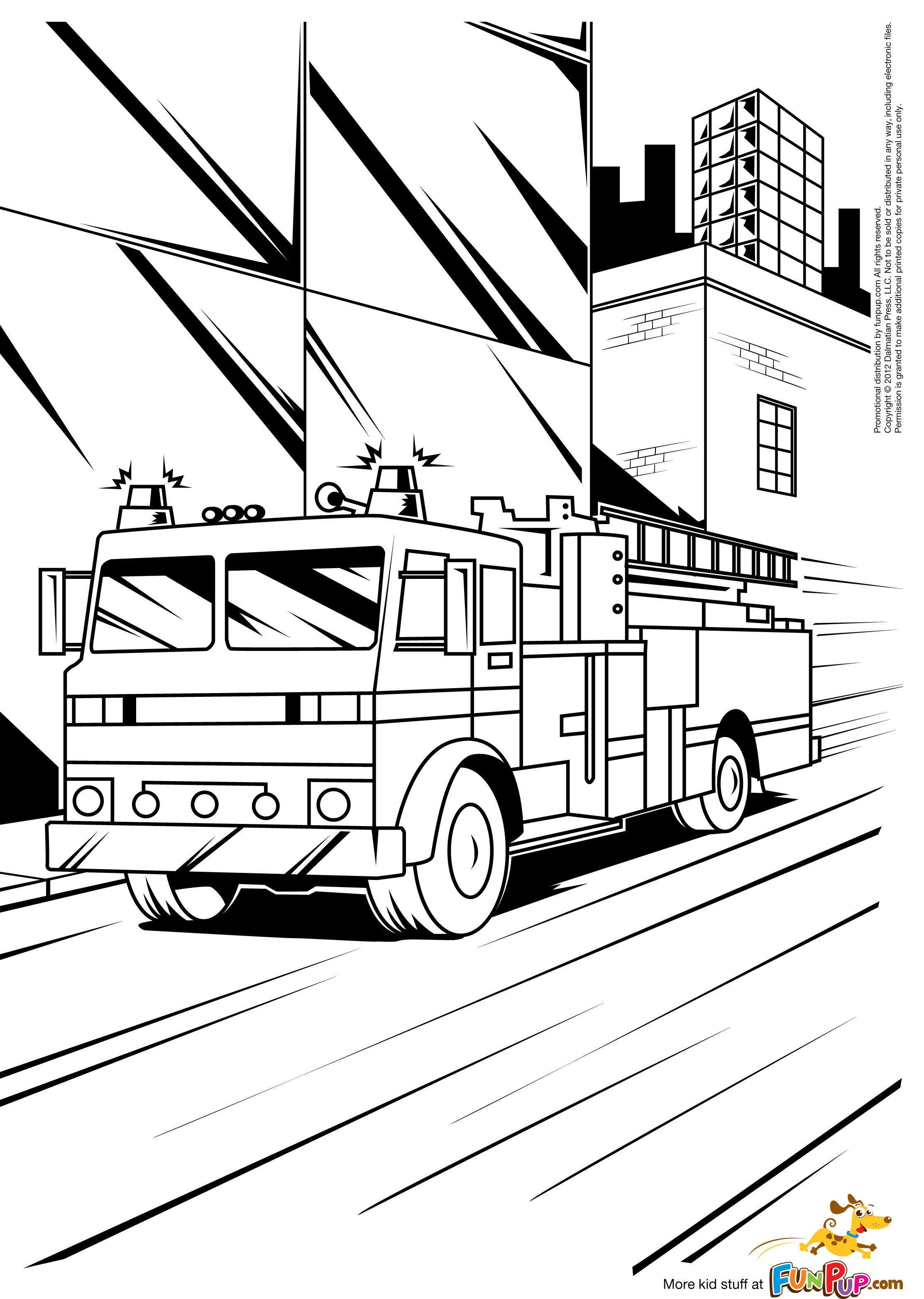 着色页: 消防车 (运输) #135851 - 免费可打印着色页