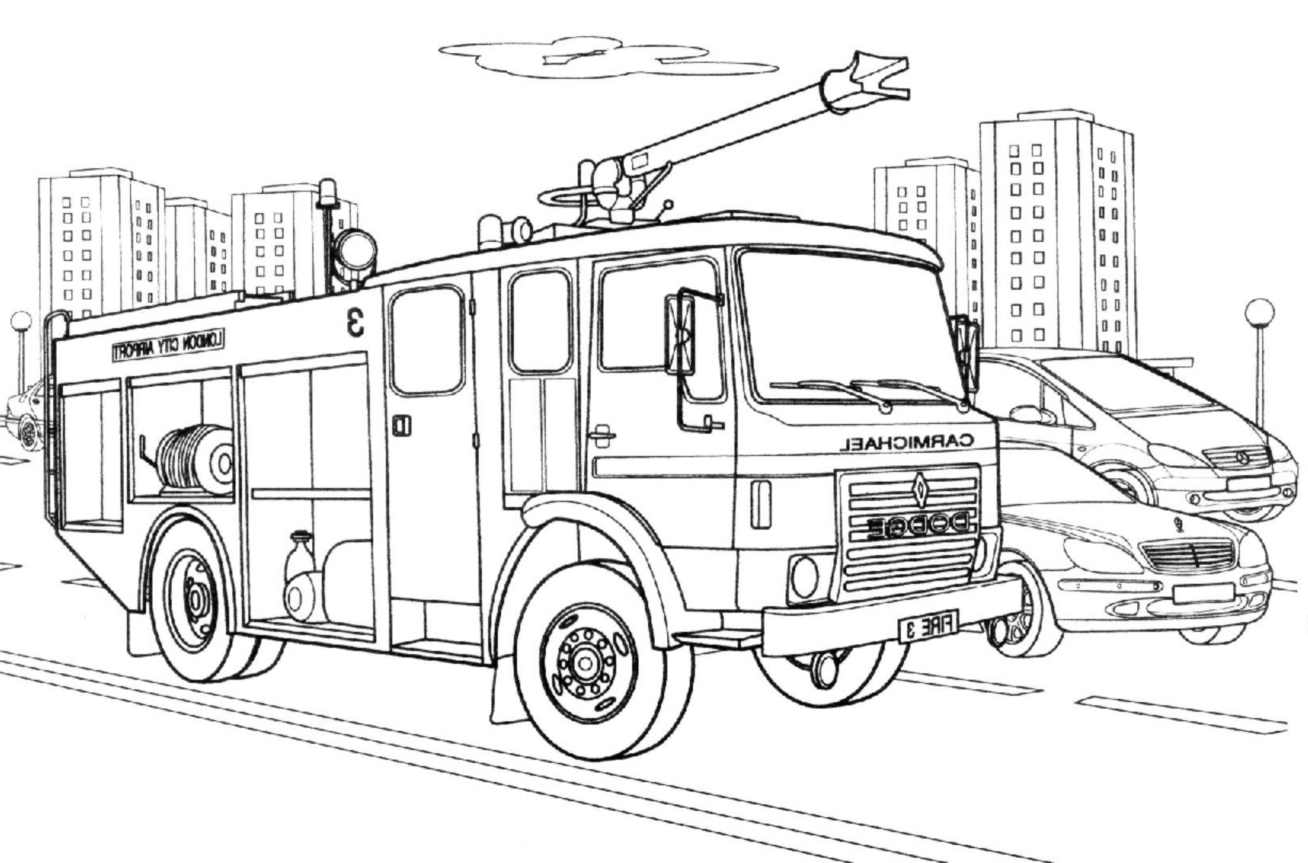 着色页: 消防车 (运输) #135854 - 免费可打印着色页